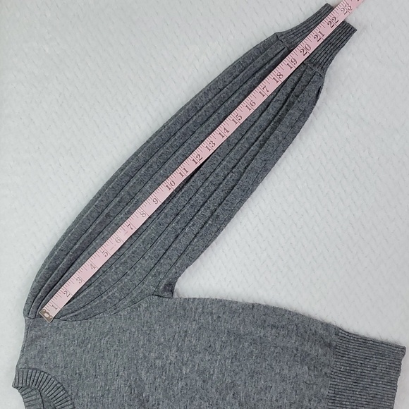 Loft Pleated Puff Sleeve Gray Sweater Size Small - Picture 10 of 16
